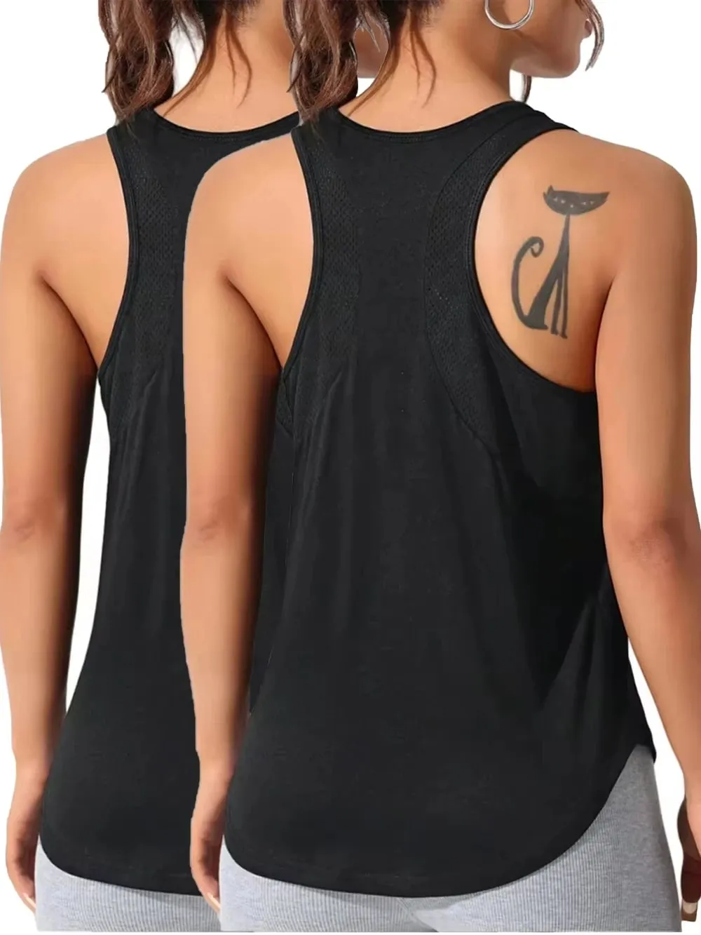 Womens Solid Sleeveless Tops Quick Drying Summer Sports Vest Loose Breathable Soft Gym Outdoor Wear Basic Womans Tank Shirts