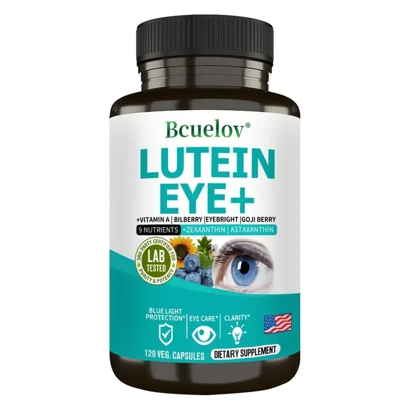 Lutein Supplement Containing Vitamin A Zeaxanthin Astaxanthin and Bilberry Extract To Support Vision Health and Eye Health