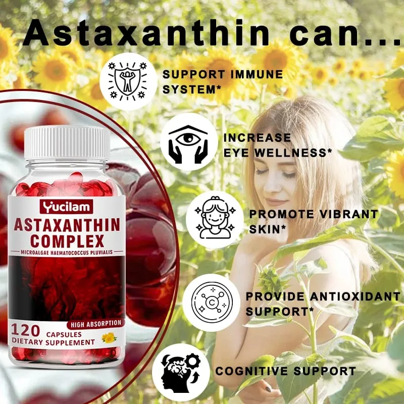 Astaxanthin Supplements 24mg - Support Skin Antioxidant & Eye Normal Joint & Immune System Health