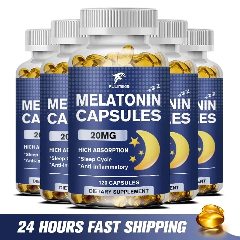 Melatonin 20mg alvási étrend-kiegészítő 120 db eper ízű kapszula melatonint tartalmaz – egészséges alvás — image 2