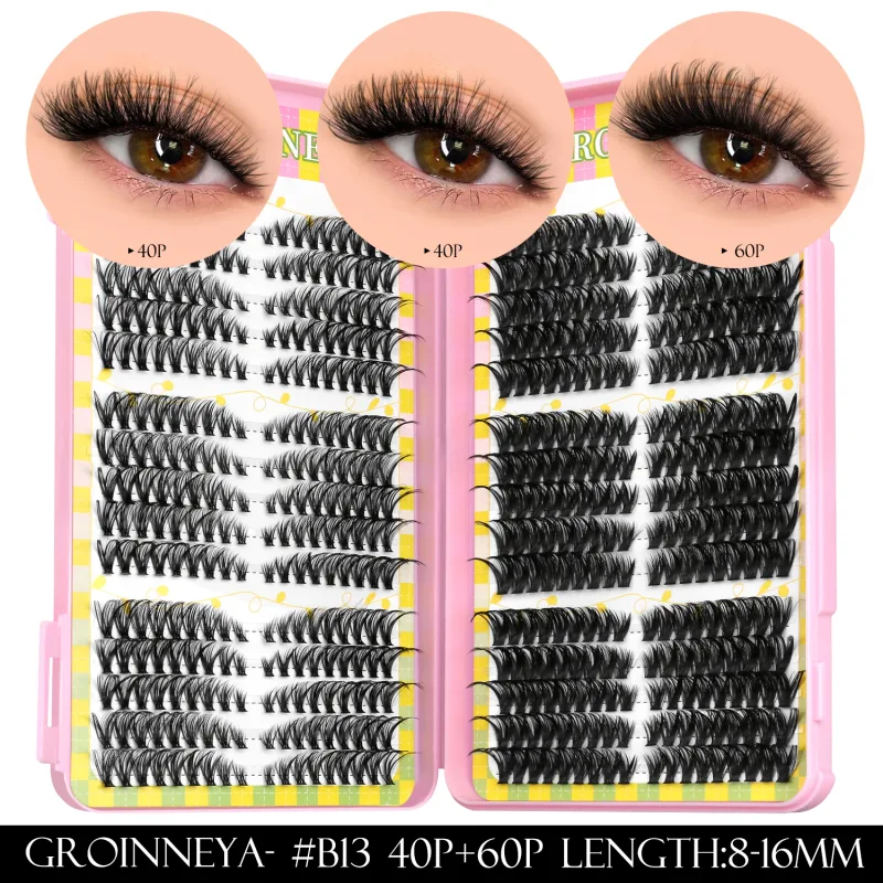 Lash Clusters 540pcs 60D+100D Eyelashes Extensions 2style Mixed Lash Book Fluffy Cat Eye Eyelashes False Lashes Makeup