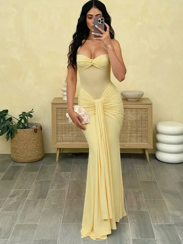 Nibber Halter Mesh Patchwork Dress Women Summer Trend Off Shoulder Backless Ruched Ribbon Midnight Prom Party Hipster Vestidos