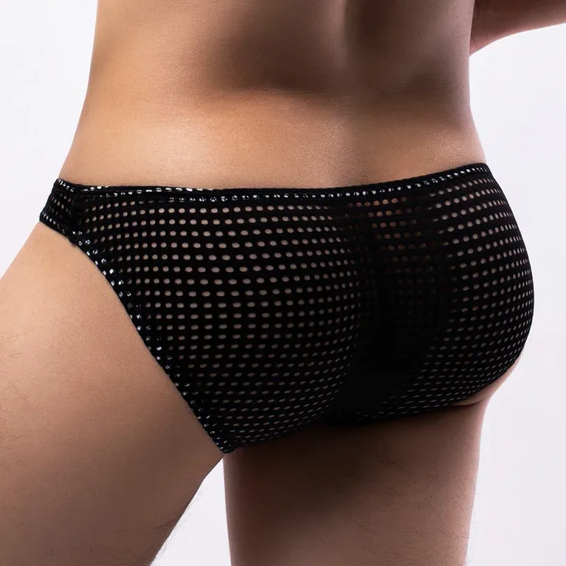 Men Briefs Summer Breathable Holes Underwear U Convex Thin Low Waist Briefs Slip Underpants Calzoncillos — image 15