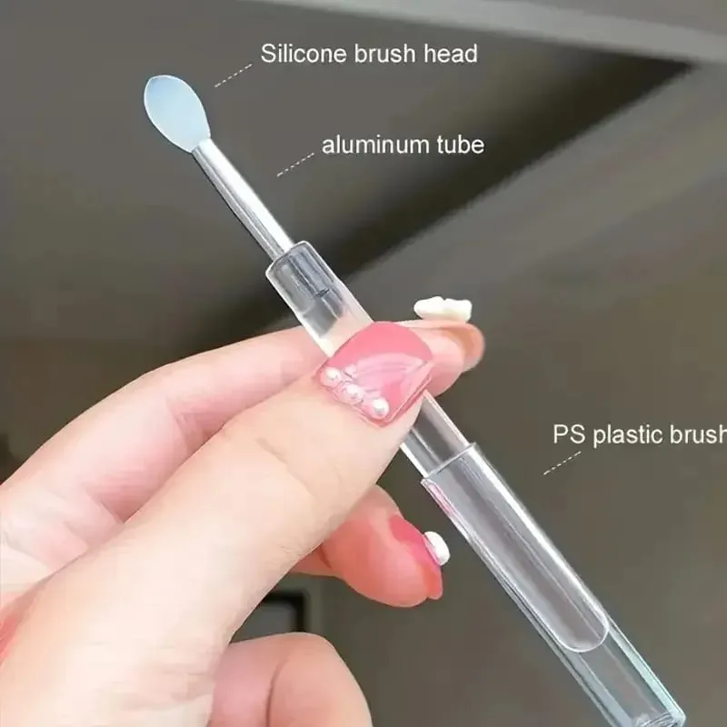 1/3PCS Portable Silicone Lip Brush With Cover Soft Multifunctional Lip Balm Applicator Lipstick Lipgloss Makeup Brushes — image 6