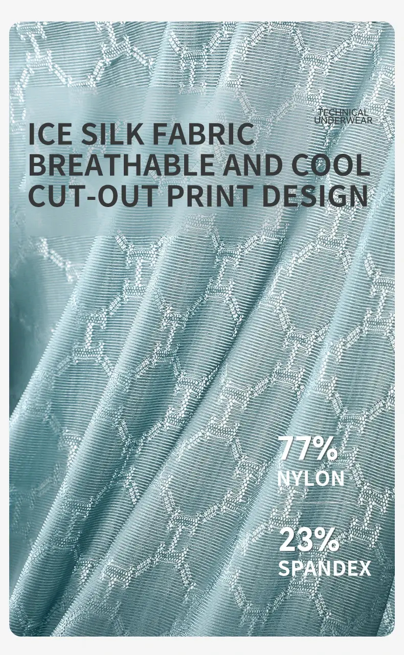 Miiow 3 pçs sem costura de seda gelo boxer roupa interior masculina verão malha respirável calcinha antibacteriana homem cuecas boxers — image 2