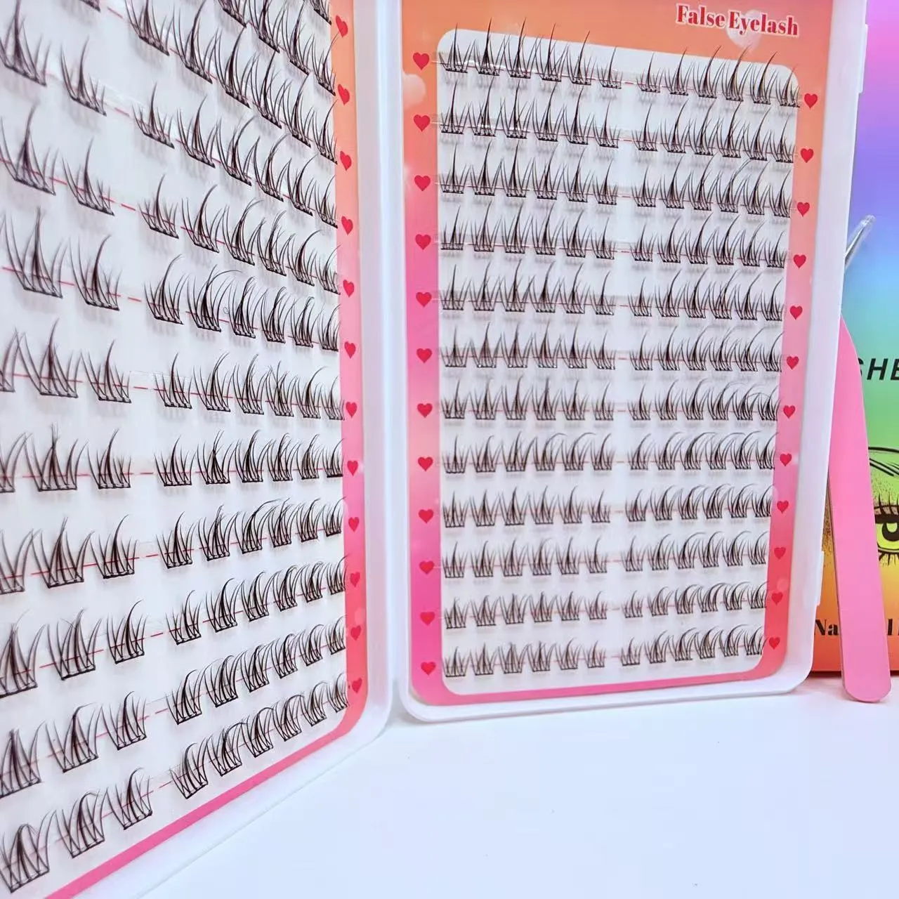 288Clusters Self Adhesive No Glue Daily Natural Eye Makeup Eyelash Extensions Kit False Eyelashes With Tweezers