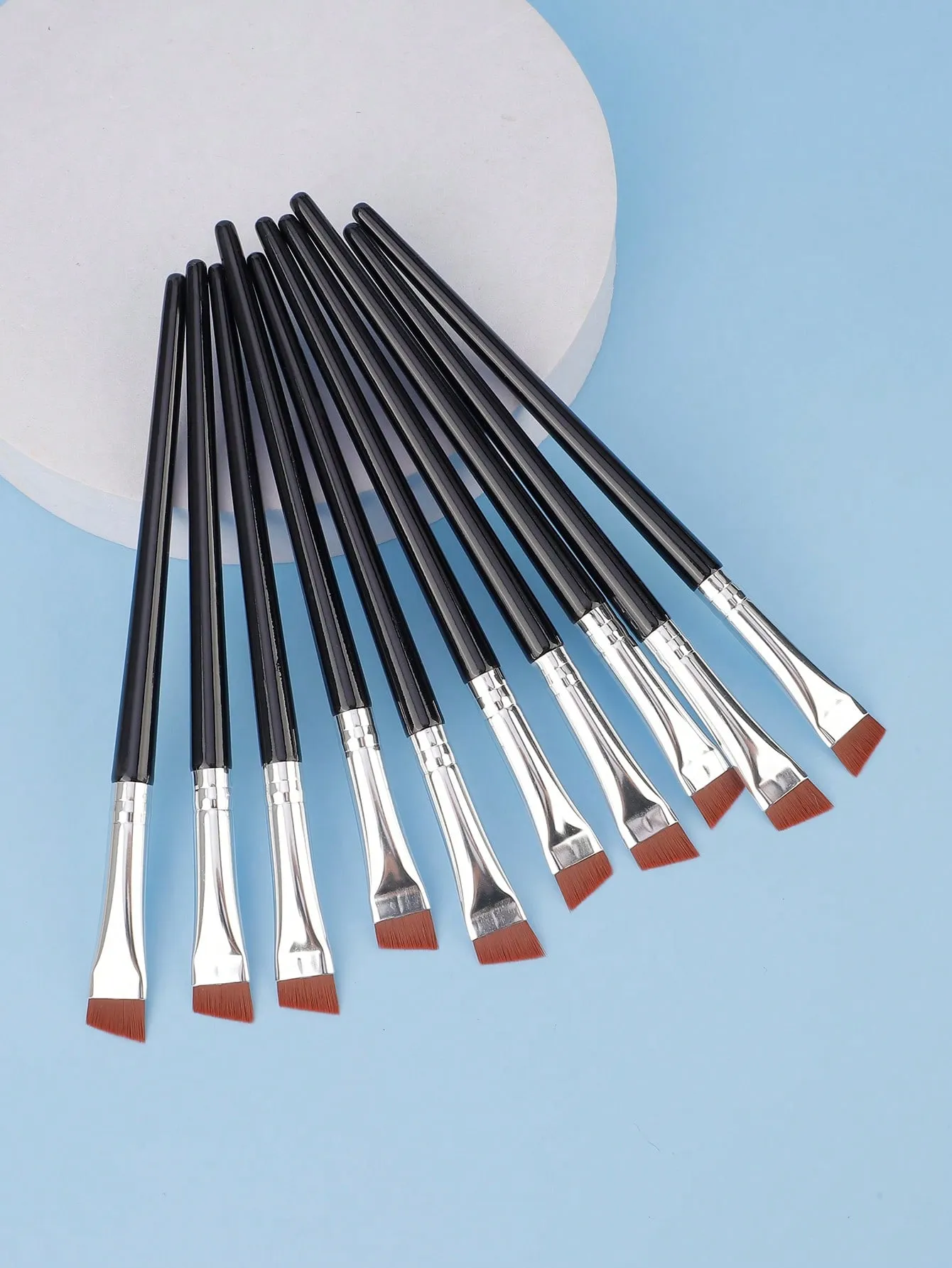 10 Pieces Angled Eyebrow Brushes Eyebrow Tint Brush Flat Tapered Eyebrow Concealer Brush Eye Makeup Brushes