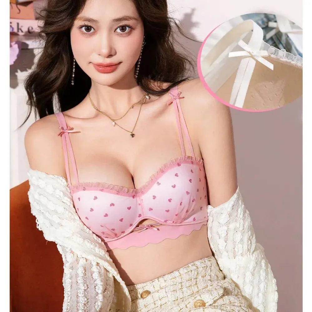 French Lace Push Up Bra For Small Bust Half Cup Anti‑Sag 2026 New Pure Desire Sexy Women Lingerie Brassiere 32-38 A-C