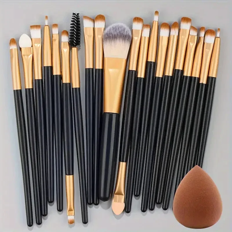 20Pcs Makeup Brushes Set Eyeliner Blending Cheeks Eye Cosmetic Foundation Brush with Makeup Sponge — image 17