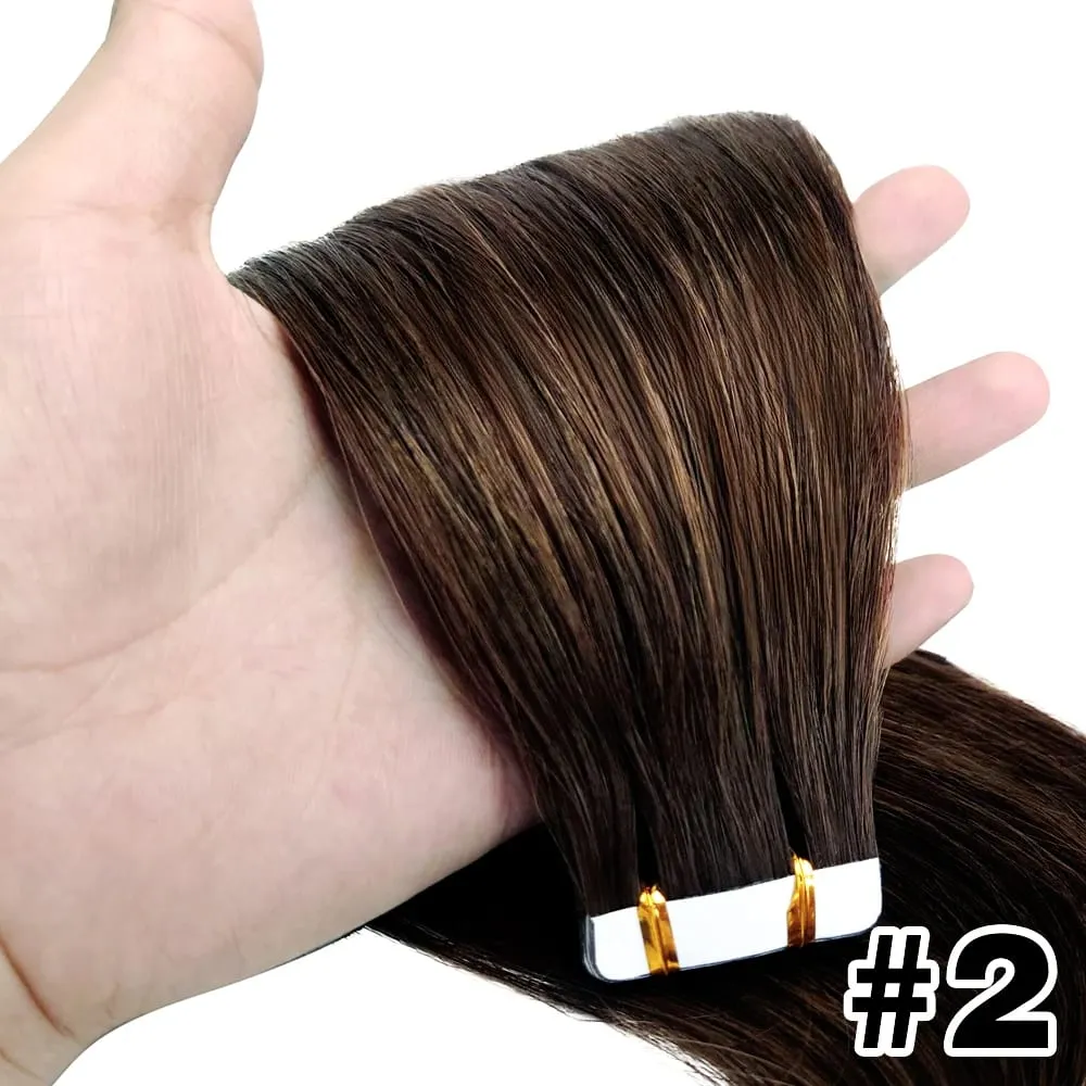 Tape Hair Extensions Machine Remy Seamless Skin Weft Adhesive 4x0.8cm Tape In Human Hair Natural Black Brown Blonde 20pcs 26inch