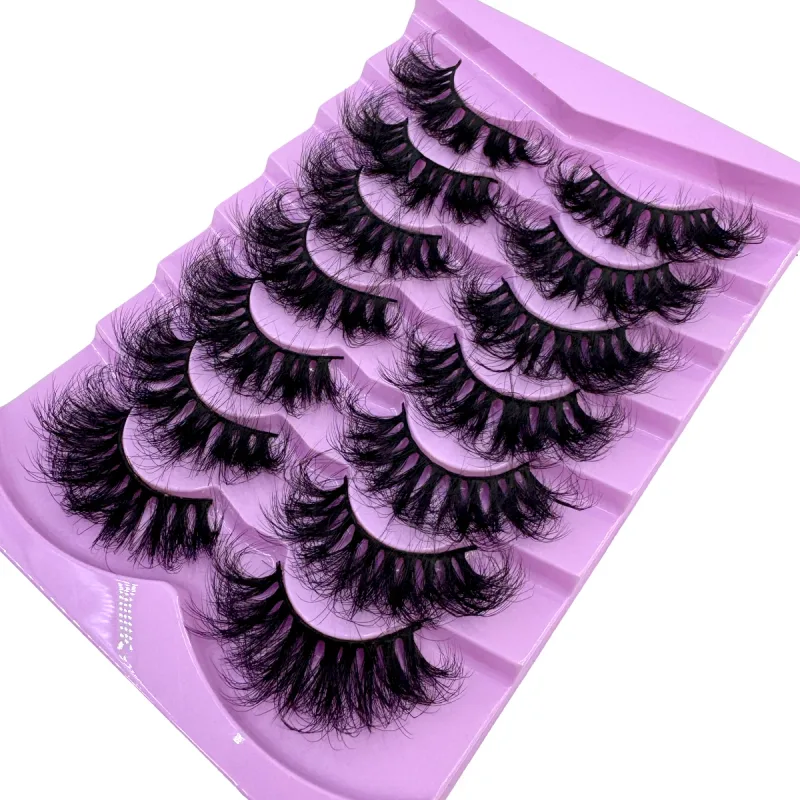 7 Pairs Fluffy Lashes 10-25mm 3D Mink Lashes Long Thick Natural False Eyelashes Wholesale Lashes Vendors Makeup Mink Eyelashes — image 4