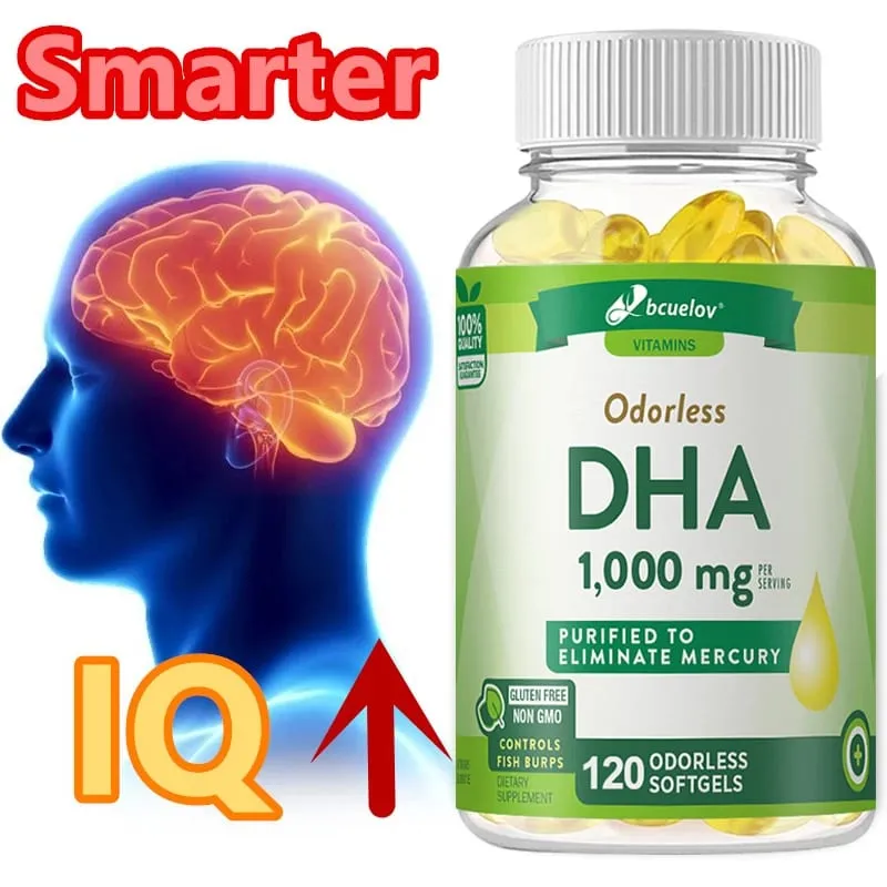 Bcuelov High Potency DHA - Supports Brain Health and Cognitive Function Improves Concentration and Intellectual Thinking