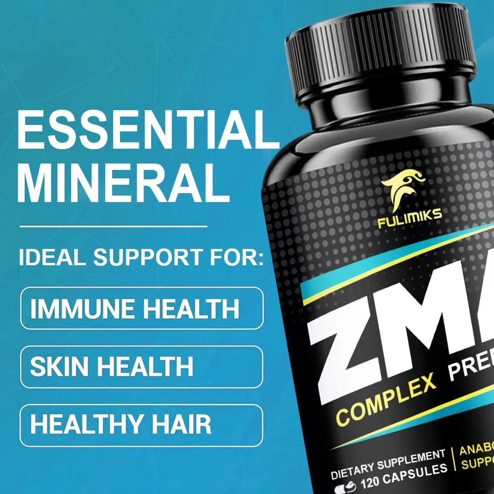 ZMA Supplements Capsules with Zinc Magnesium Vitamin B-6 Support Energy Overall Health Joint Suitable for Men & Women