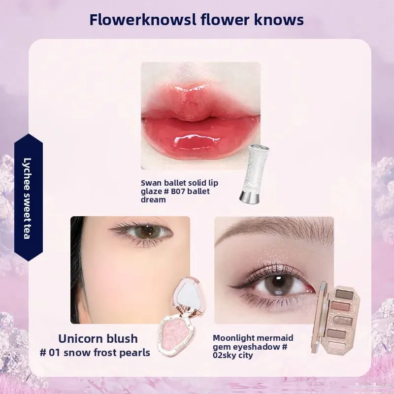 Flowerknows make-up Dárkové sady Little Angel Bunny Zahradní mušle Šperky Glaze na rty Tvářenka Flower Know SWEETIE BEAR Blush korektor