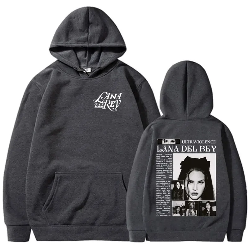 Singer Lana Del Rey Hoodies Men's Women Clothing Hooded Sweatshirts Fashion Hip Hop Long Sleeves Oversized Pullovers Streetwear — image 4