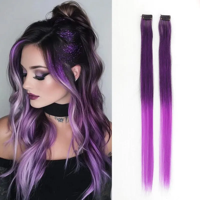 Pick dye wig piece female color hanging ear dye one-piece simulated long straight hair extension piece — image 19