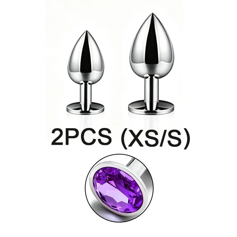 Metal Anal Plug 5 Size Butt Plug Butt Toy Adult Game Masturbator Anal XS/S/M/L/XL Diamond Sex Toy for Adult Products