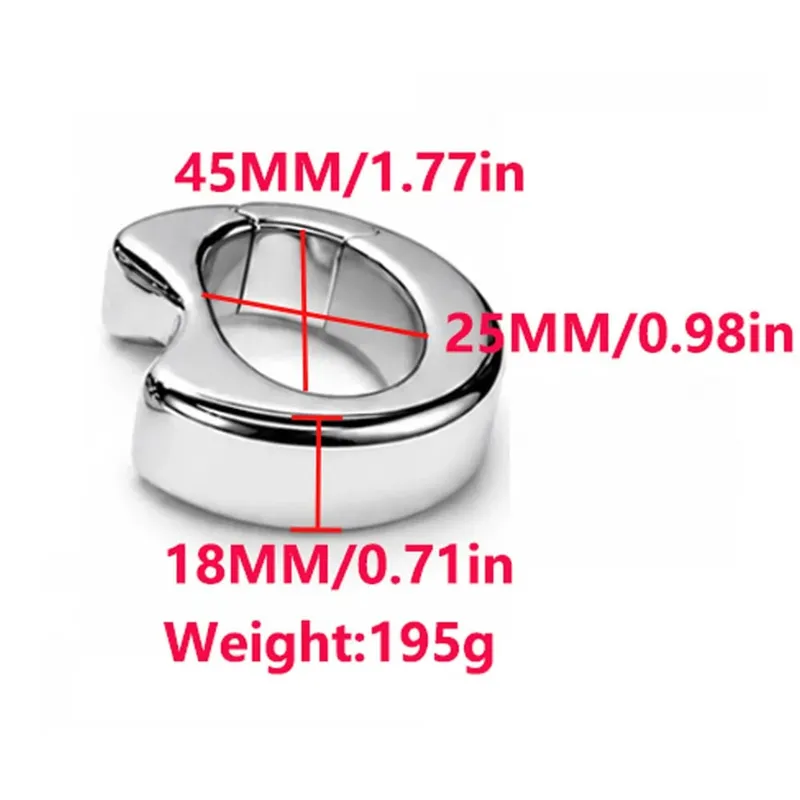Stainless steel penis lock bondage cock Ring Heavy Duty male metal Ball Stretcher Scrotum Delay ejaculation BDSM Sex Toy for men