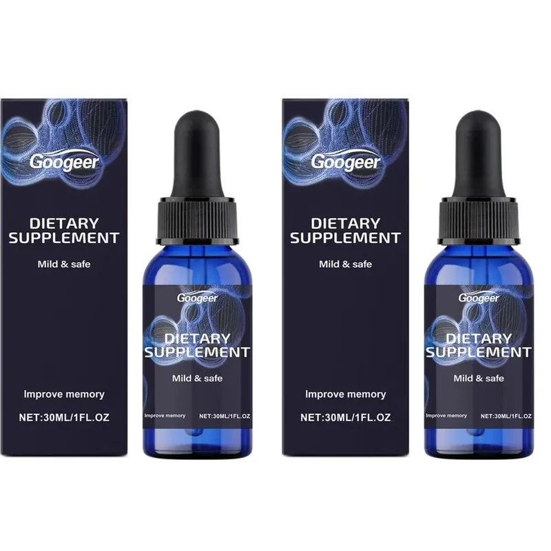 Googeer Methylene Blue Drops Memory Focus Support Drops with Vitamin B1 Mint Leaf Extract Gluconolactone Alcohol Free 30 ML