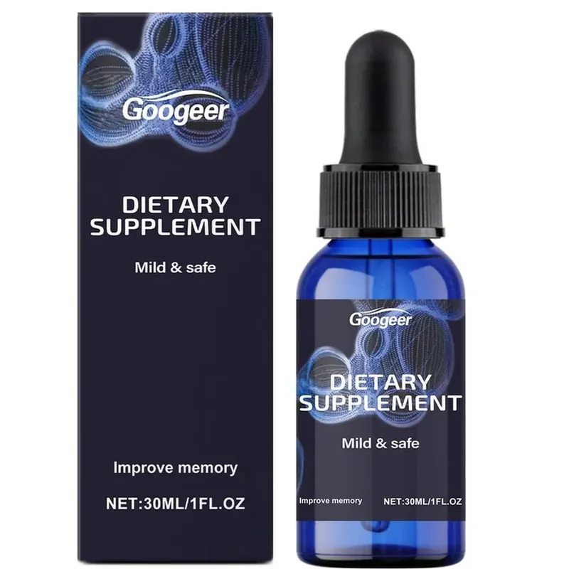 Googeer Methylene Blue Drops Memory Focus Support Drops with Vitamin B1 Mint Leaf Extract Gluconolactone Alcohol Free 30 ML