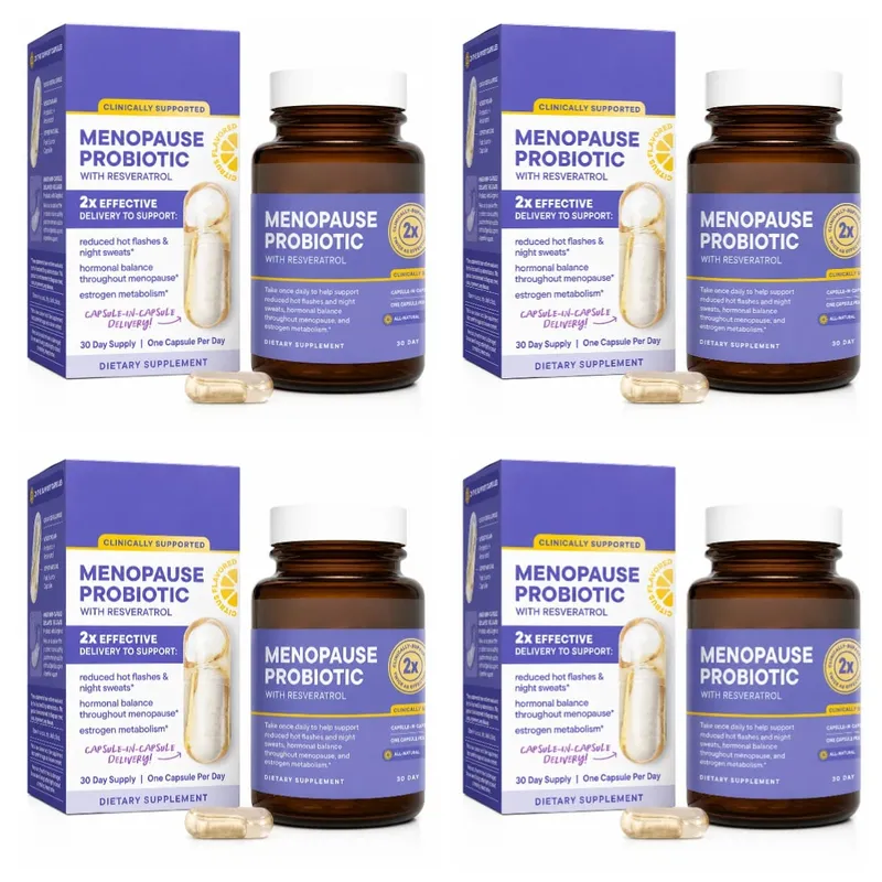 Probiotik Menopause untuk Wanita Keseimbangan Hormon Hot Flashes Berkeringat Malam Kesehatan Usus Resveratrol & Kapsul Omega 30 — image 10