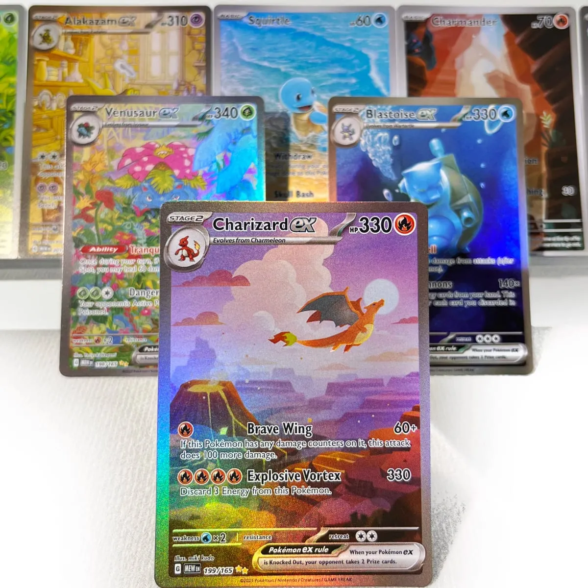 Pokémon 151 PKM Cards PTCG3-D Bulbasaur Squirt Rainbow Gengar ex Holographic Ex GX Rare Collection Battle Toys Gifts for Hobbies — image 2