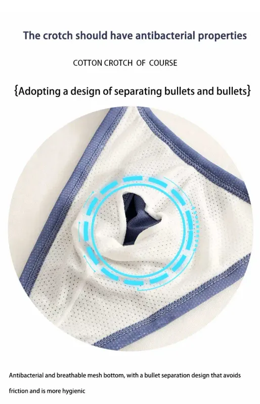 Panlalaking Ice Silk Brief na may Bukas na Harap at Naaayos na Baywang - Summer Sexy Breathable Underwear para sa Kumportableng Pagkasyahin