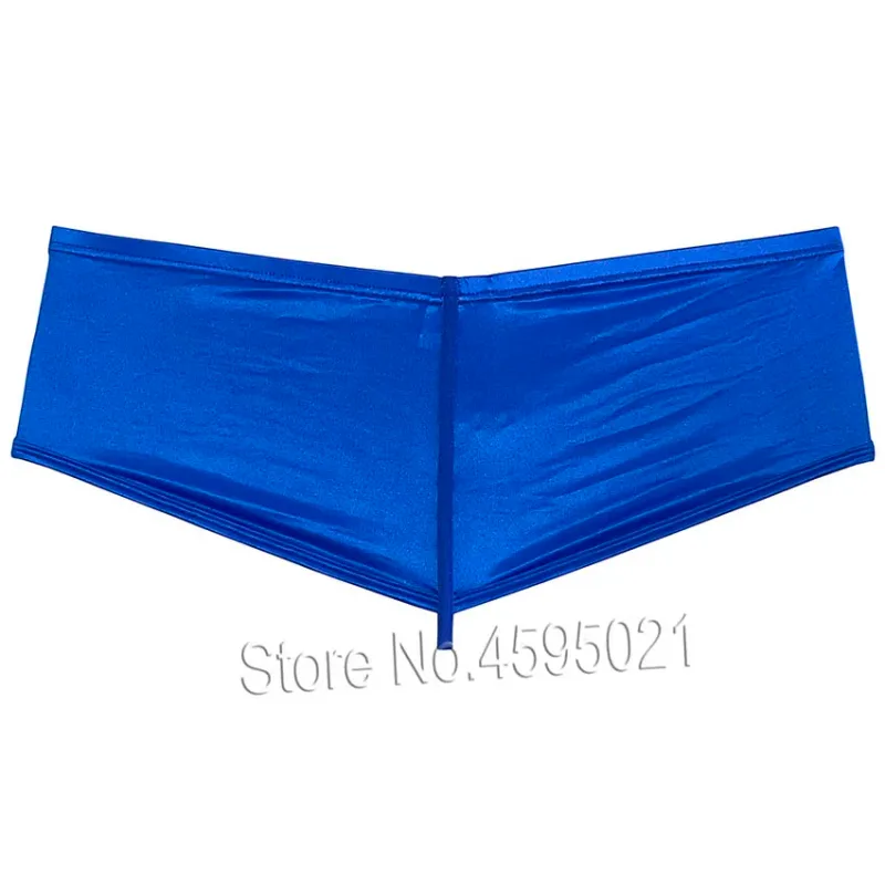 Men's Underwear Thong Rise Cheeky Briefs Glossy Wet Look Boxer Solid Shiny Metallic Luster Pouch Low Rise Beach Briefs Underpant