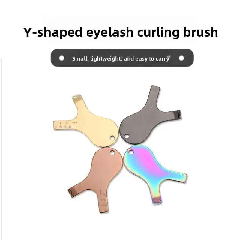 Lash Makeup Brush Eyelashlift Perm Tool Reuseable Stainless Steel Eyelash Brush Clean Comb Y Shape Grafted Eyelashes Brushes — image 2