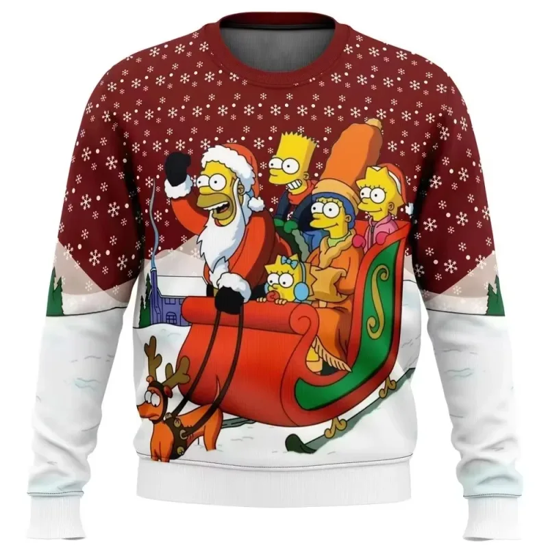 outono e inverno de volta ao futuro suéteres feios de Natal, camisas de anime de desenho animado para homens e mulheres, roupas — image 6
