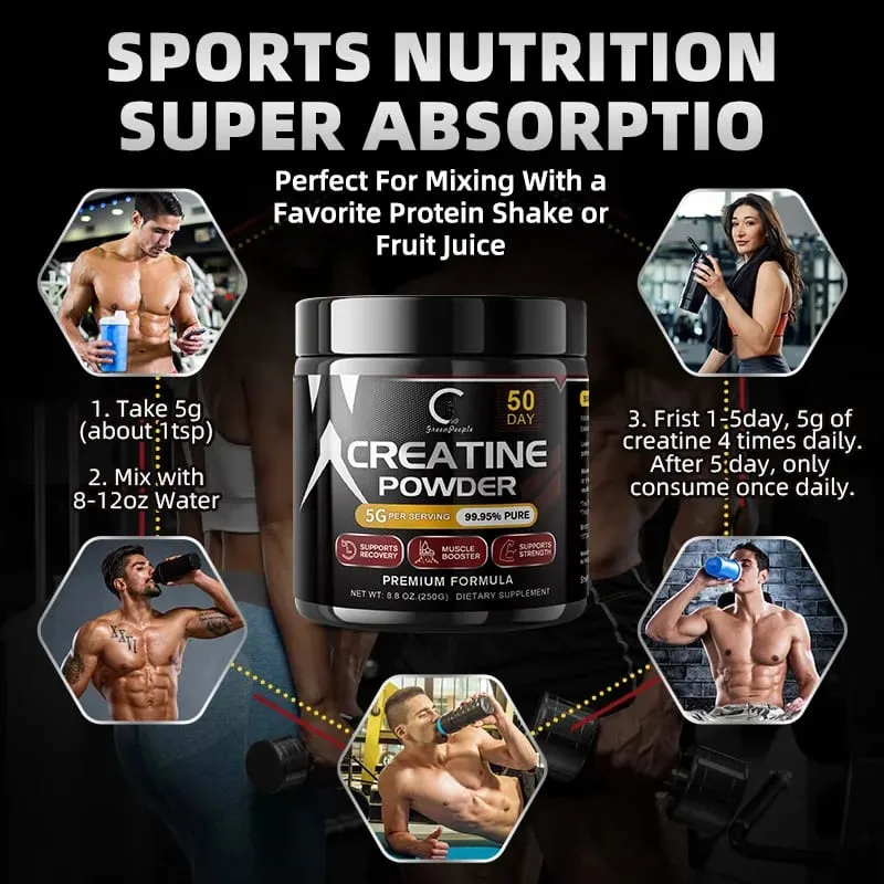 Poudre de créatine pré-entraînement pour hommes et femmes – Soutien à la performance cognitive et à l'exercice – Certifié NSF pour le sport – 150 g