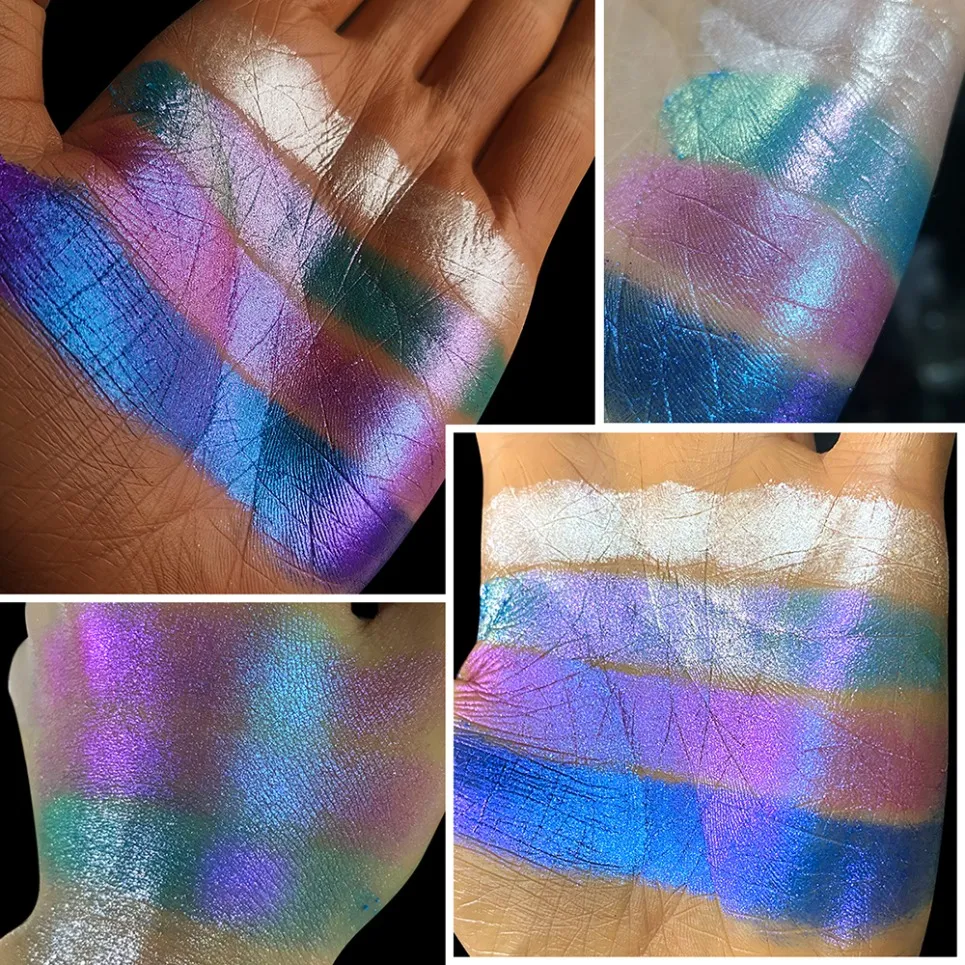 4 színű vegán kaméleon szemhéjfesték paletta saját márkás smink nagykereskedés egyedi logó Color Shift szemhéjfesték