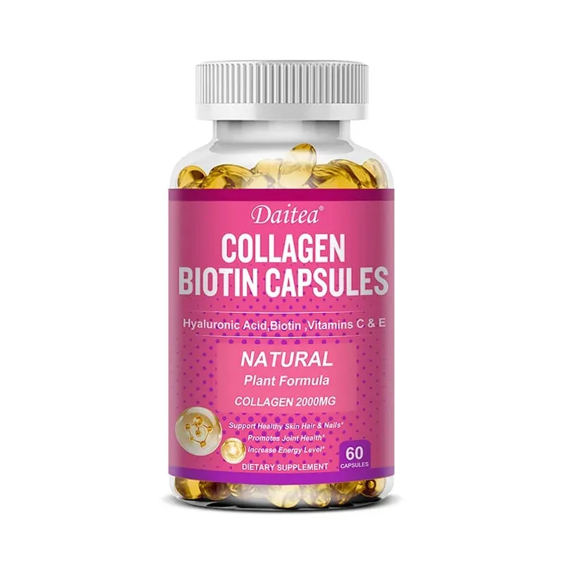 كبسولات Daitea Collagen Biotin تدعم صحة البشرة والمفاصل والشعر والأظافر ومضادات الأكسدة وغير المعدلة وراثيًا — image 8