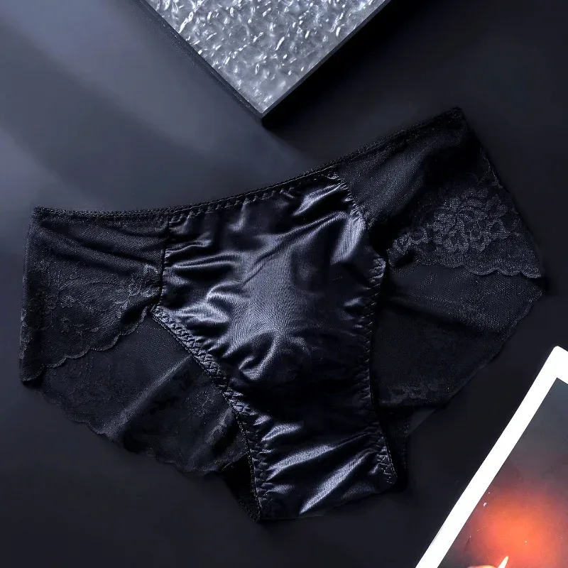 Erkek Dantel Külot 3d U Dışbükey Kese Iç Çamaşırı Buz Ipek Nefes Ince Iç Çamaşırı Seksi Alçak Külot Sissy Feminizasyon