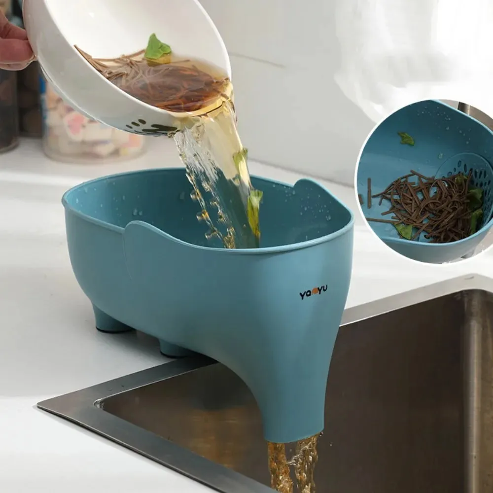 Sink Strainer Elephant Drain Basket Fruit Vegetable Washing Basket Hanging Drainer Rack Multipurpose Kitchen Storage Accessories — image 2