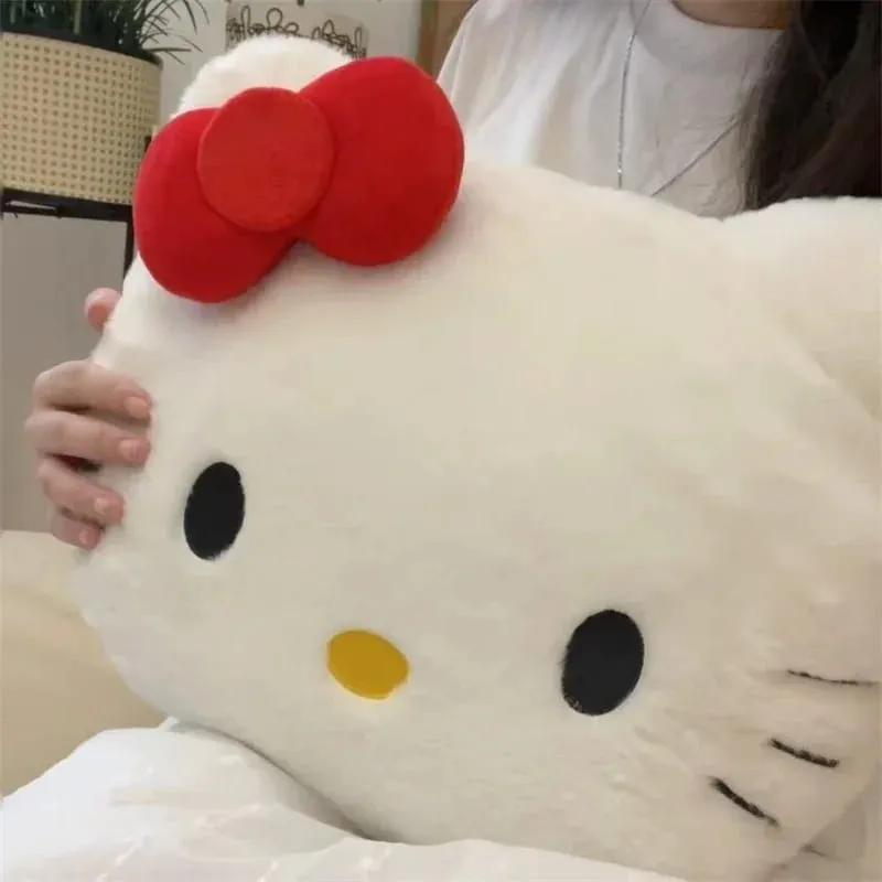*Anime Sanrio Hello Kitty Cute Cartoon Head Plush Pillow Sofa Bedside Cushion Car Cushion Nap Pillow Birthday Gifts for Girl