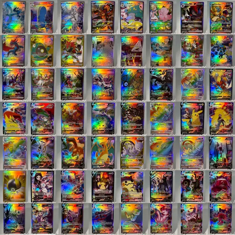 Pokémon GO PKM Cards PTCG6-E GX Rainbow Mewtwo V Dragonite VSTAR Rare Collection Battle Toys Gifts for Hobbies