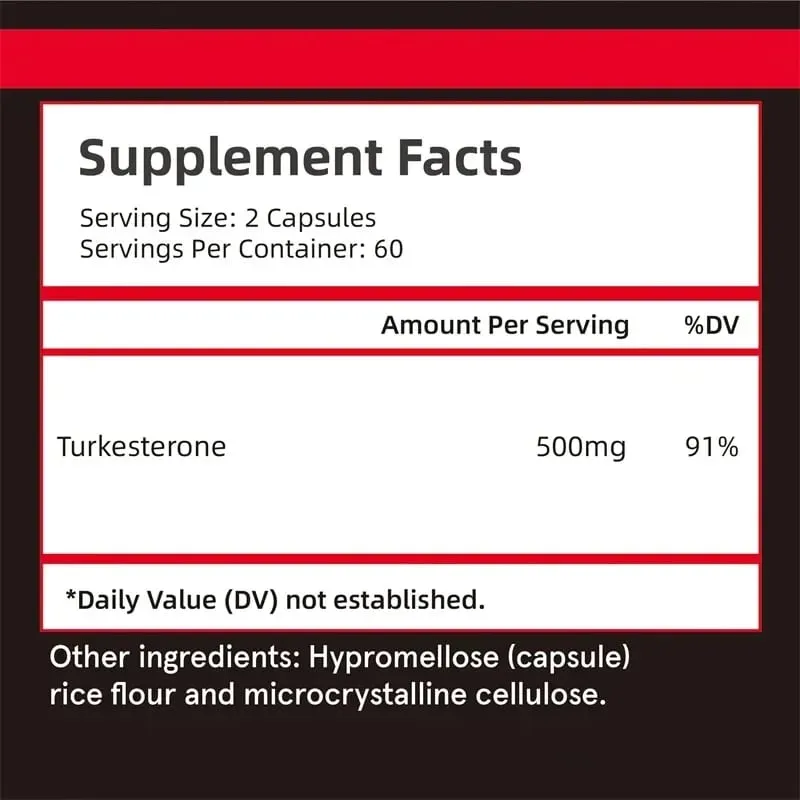 Turkesterone Supplement - Supports Muscle Mass Bone Health & Post-Workout Recovery Maintains Muscle Health