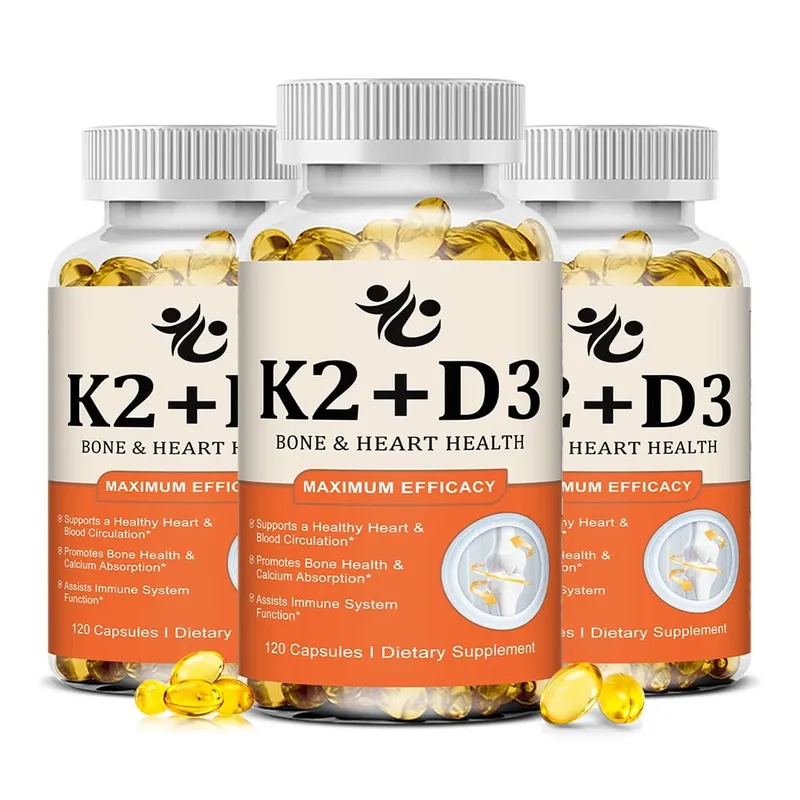 Vitamin D3 5000 IU + K2 MK-7 100mcg Capsules Support Nutrient Absorption Metabolism Bone Heart Health & Immune System — image 11