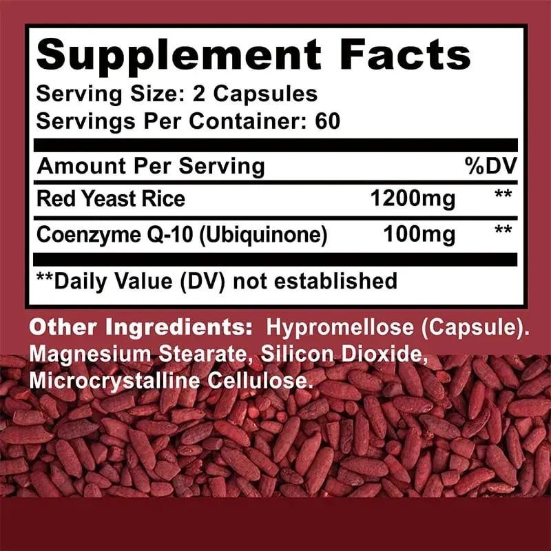 Red Yeast Rice with CoQ10 Supplement - Antioxidant Support for Energy and Heart HealthSupplementsSupplements