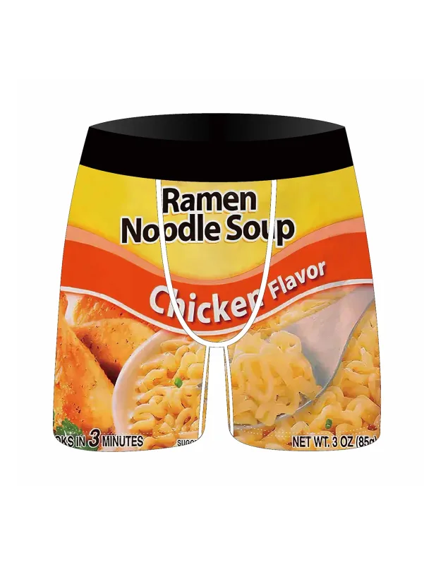 3Pcs Random Snack Cartoon Print Pattern Men's Briefs Ice Silk Cool Quick-drying and Breathable Men's Underwear — image 6