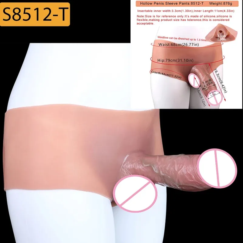 Strap-On Lifelike κάλυμμα πέους насадка на член Large Hollow DildoPants Intimate ενήλικα σεξ παιχνίδι για σεξ ζευγάρια