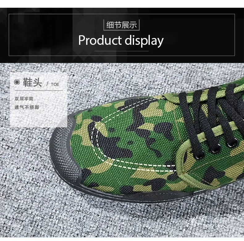 Men's Retro Canvas Shoes Vintage Military Style Sneakers Breathable Work Boots Non slip Casual Walking Footwear Outdoor Hiking — image 6