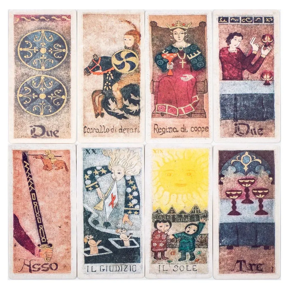11*5.5cm 78-Card Deck Italian Hand-Painted Style Tarot Cards – La Corte Dei Tarocchi — image 5
