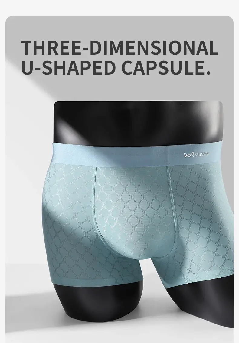 Miiow 3 pçs sem costura de seda gelo boxer roupa interior masculina verão malha respirável calcinha antibacteriana homem cuecas boxers — image 7