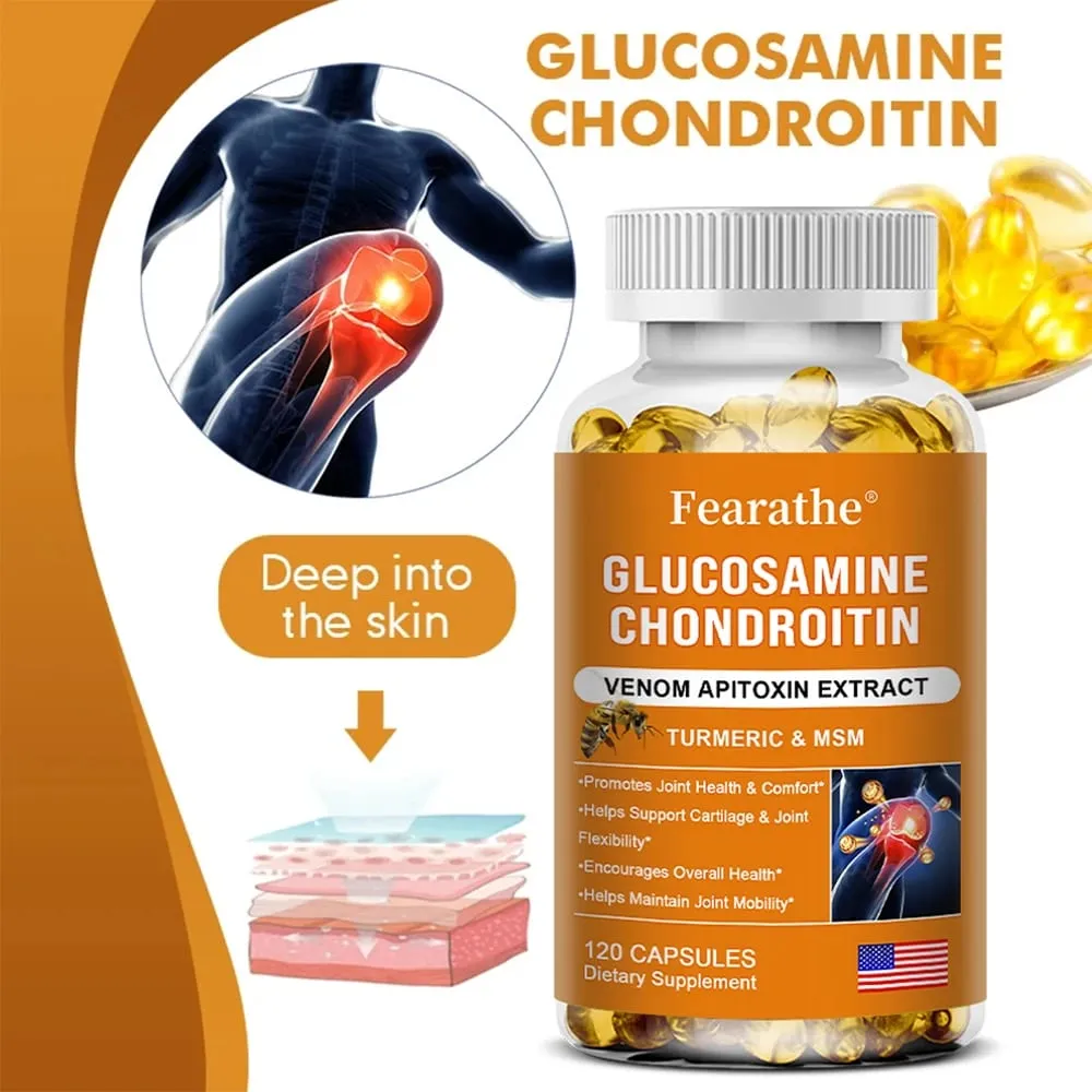 Glucosamine Chondroitin Bee Venom Turmeric & MSM - Bones Joint Antioxidant Digestive Support Non-GMO — image 1