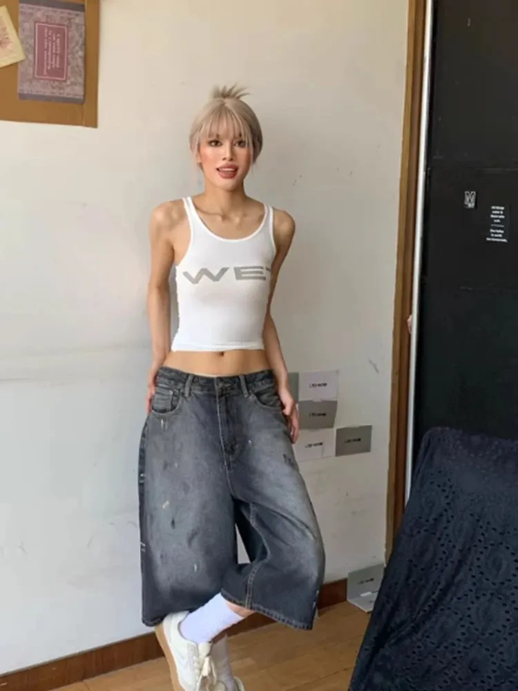 2025 New Summer MOWALOLA WET Letter Tank Top American High Stretch Tight Top — image 2