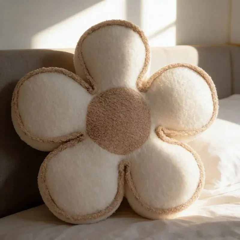 PP Cotton Filled Sunflower Pillow Flower Petal Shape Sofa Cushion Headrest Backrest Pad Living Room Bedroom Bay Window Decor
