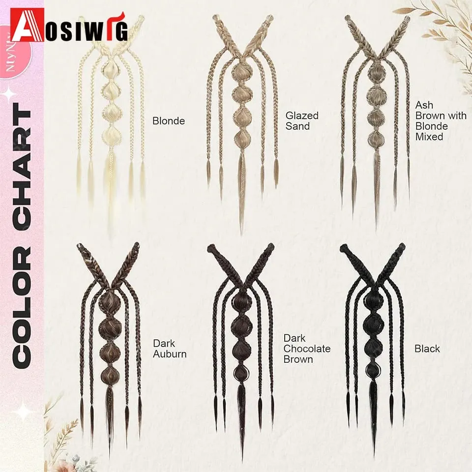 Bohemia Clip in Hair Extensions 24 Inches Fairy Hair Wig Hairpieces Synthetic Handmade Synthetic Weaving Hair Extensions Girls — image 5