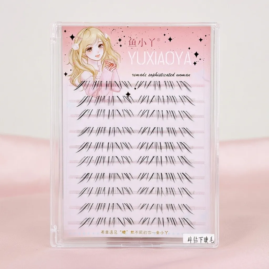 10 Rows Synthetic Fiber Lower Eyelashes Daily Makeup Natural C Curl Foxes Lashes Thin Band Glittery Eye Lash Eye Tail Elongated